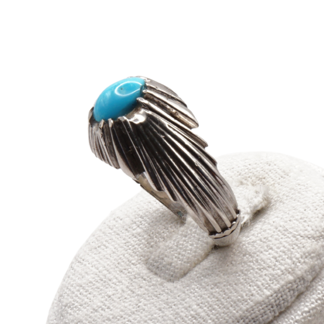 925 Silber Herrenring mit echtem Türkis Firouz Nishaburi - Handarbeit