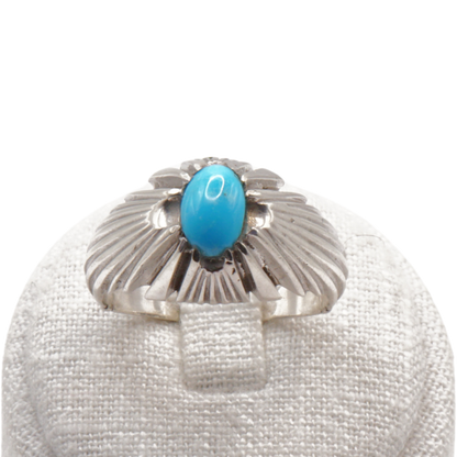 925 Silber Herrenring mit echtem Türkis Firouz Nishaburi - Handarbeit