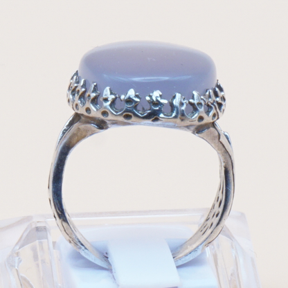 925 Silber Damen Ring mit Jemen - Achat - Aqeeq Yamani