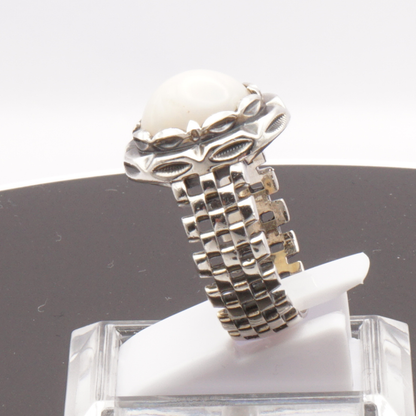 925 Silber Herrenring Opal / Edelopal - Handarbeit - Massiv