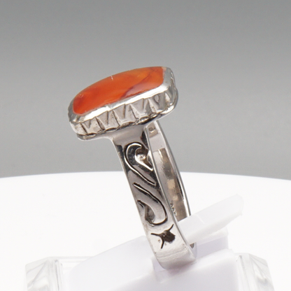 925 Silber Herren Aqeeq Ring Yamani - Jemen-Achat - Massiv