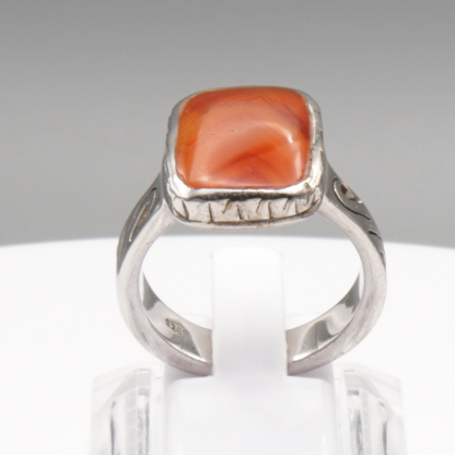 925 Silber Herren Aqeeq Ring Yamani - Jemen-Achat - Massiv