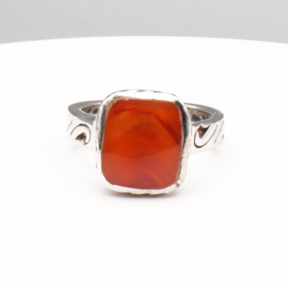 925 Silber Herren Aqeeq Ring Yamani - Jemen-Achat - Massiv