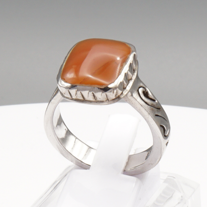 925 Silber Herren Aqeeq Ring Yamani - Jemen-Achat  - Massiv