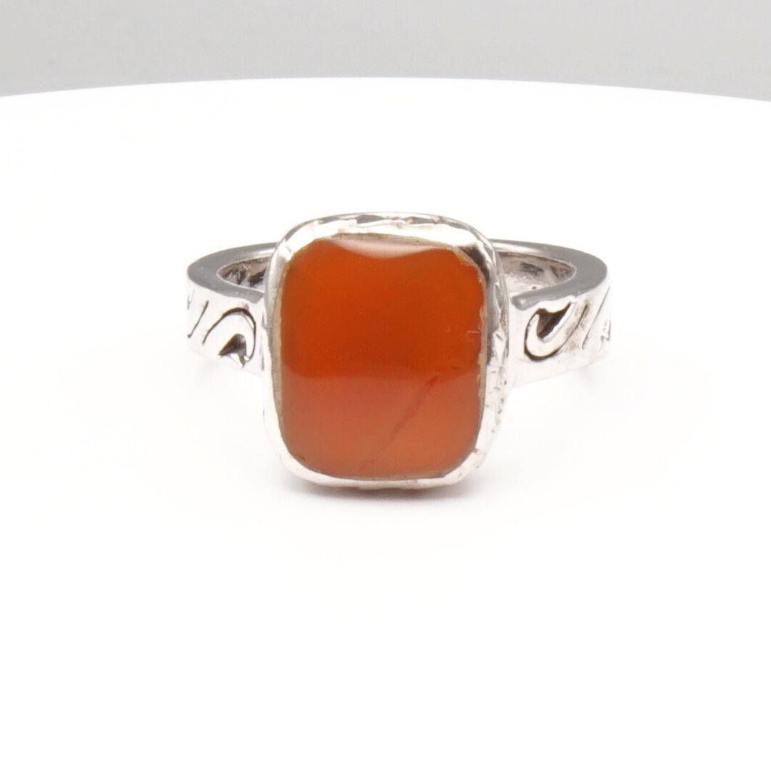 925 Silber Herren Aqeeq Ring Yamani - Jemen-Achat  - Massiv