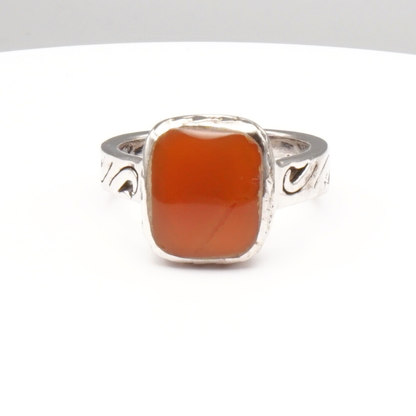 925 Silber Herren Aqeeq Ring Yamani - Jemen-Achat  - Massiv