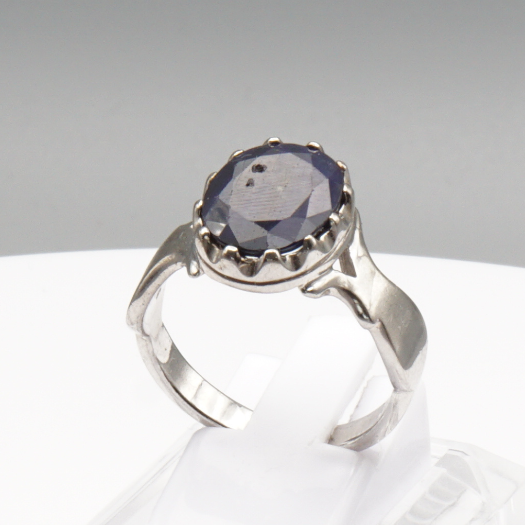925 Silberring mit natürlichem Saphir