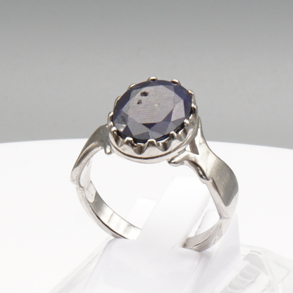 925 Silberring mit natürlichem Saphir