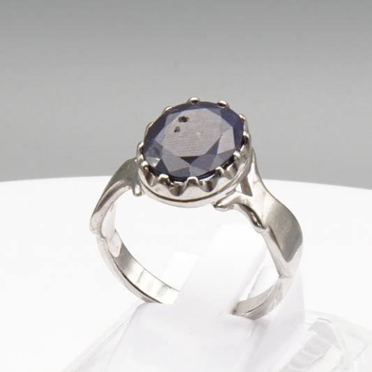 925 Silberring mit natürlichem Saphir