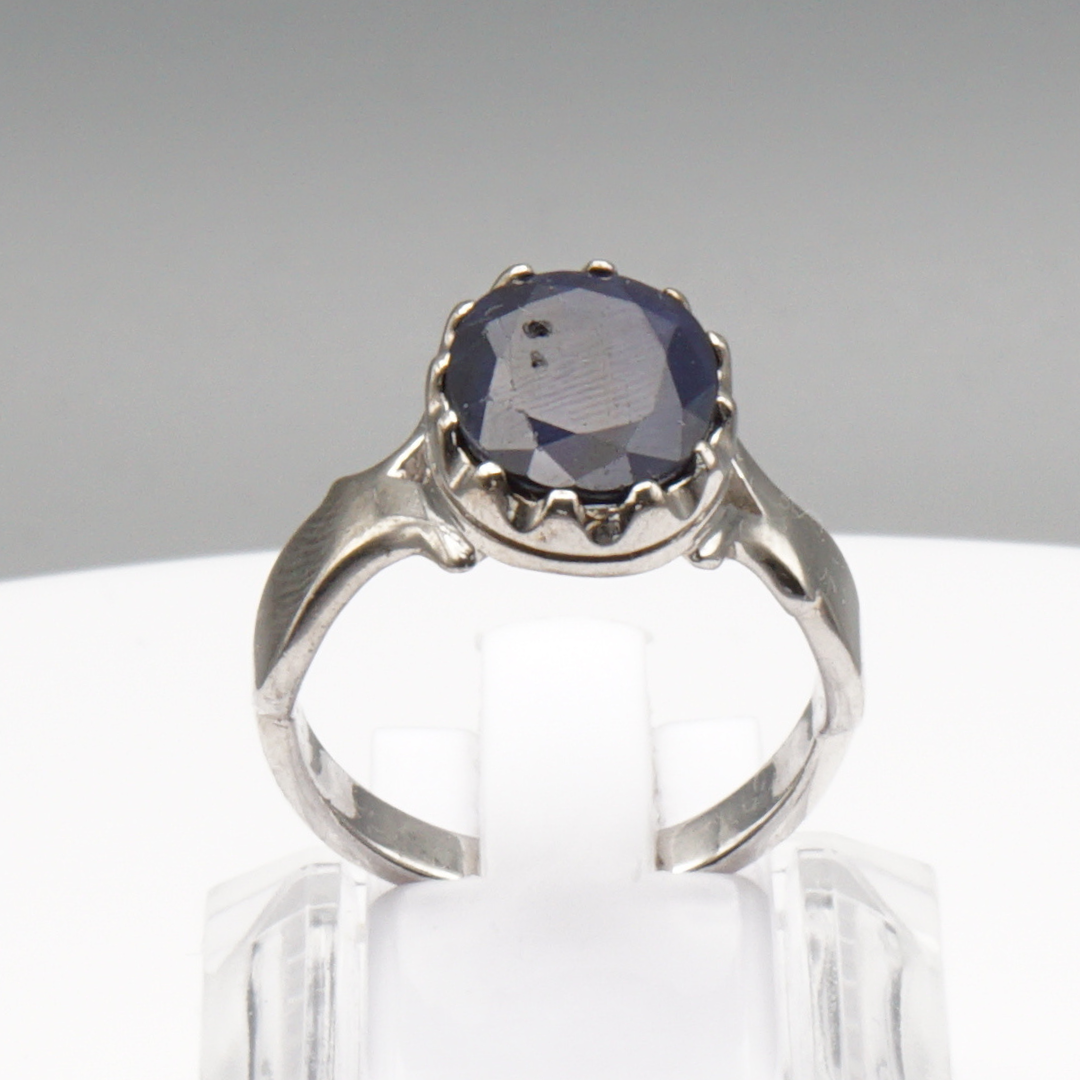 925 Silberring mit natürlichem Saphir