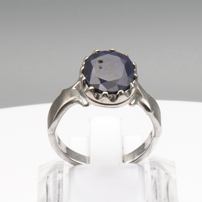 925 Silberring mit natürlichem Saphir