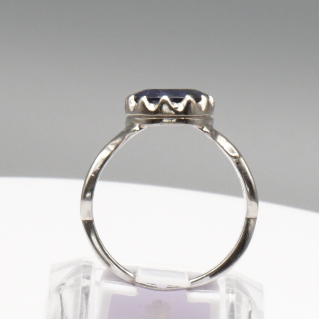 925 Silberring mit natürlichem Saphir