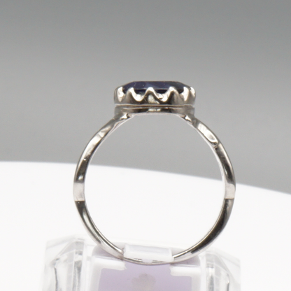 925 Silberring mit natürlichem Saphir