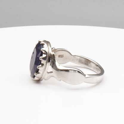 925 Silberring mit natürlichem Saphir