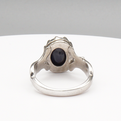 925 Silberring mit natürlichem Saphir