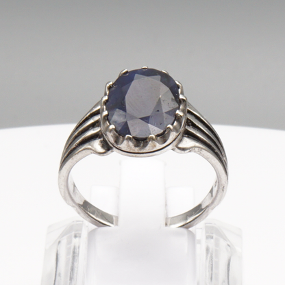 925 Silberring mit natürlichem Saphir