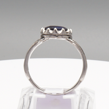 925 Silberring mit natürlichem Saphir