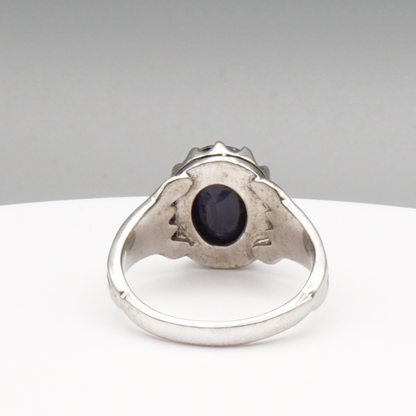 925 Silberring mit natürlichem Saphir