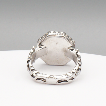 925 Silberring mit natürlicher Jade – Handarbeit