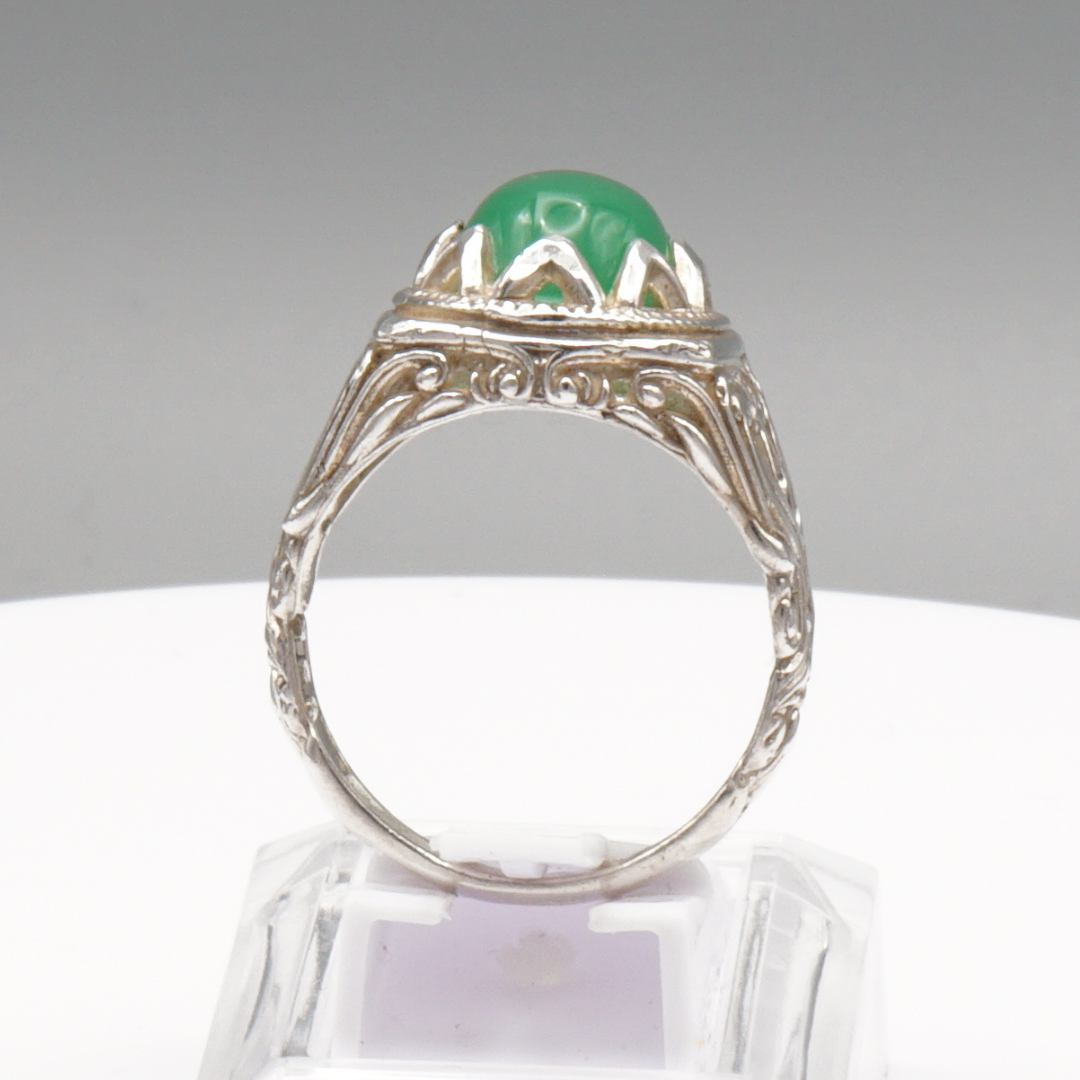 925 Silber Herren Ring mit echter Burma Jade - Aqeeq Yashum