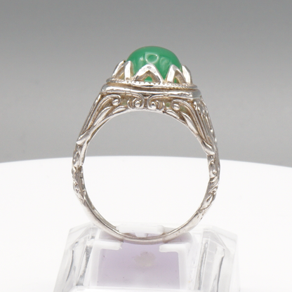 925 Silber Herren Ring mit echter Burma Jade - Aqeeq Yashum