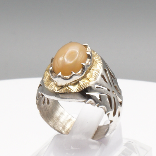 925 Silber Herrenring Opal  / Edelopal - Handarbeit - Massiv