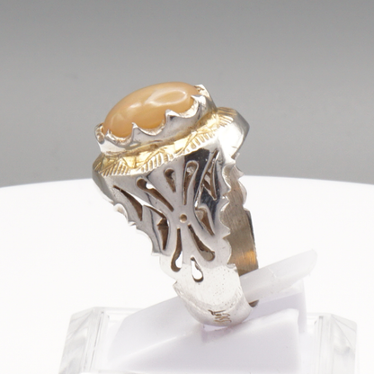 925 Silber Herrenring Opal  / Edelopal - Handarbeit - Massiv