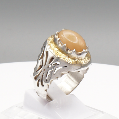 925 Silber Herrenring Opal  / Edelopal - Handarbeit - Massiv