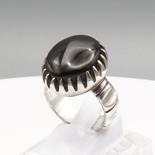 925 Silber Herren Aqeeq Ring Yamani - Jemen-Achat  - Handarbeit - Massiv