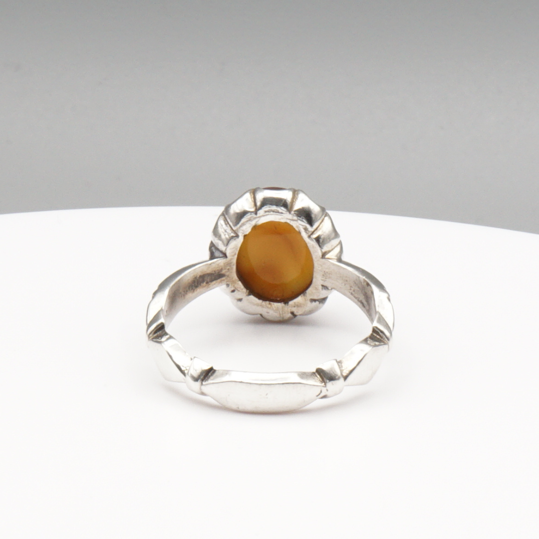 925 Silber Herren Aqeeq Ring Yamani - Jemen-Achat  - Handarbeit - Massiv