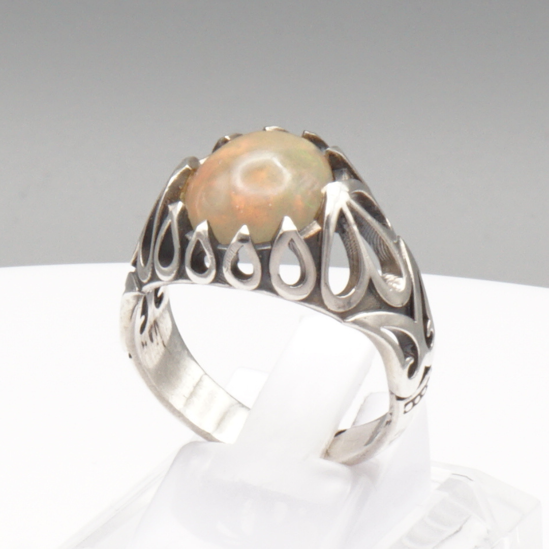 925 Silber Herrenring Welo-Opal / Edelopal - Handarbeit - Massiv