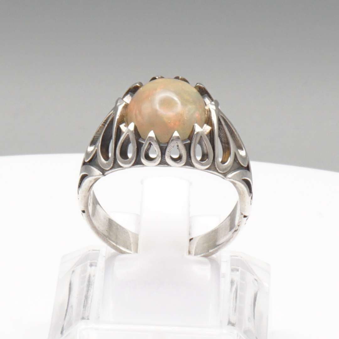 925 Silber Herrenring Welo-Opal / Edelopal - Handarbeit - Massiv