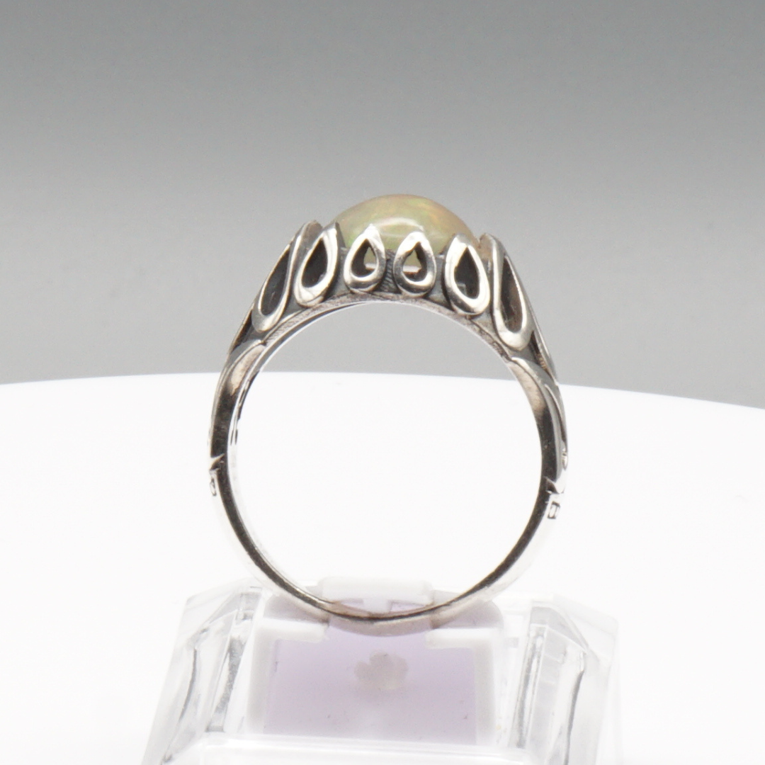925 Silber Herrenring Welo-Opal / Edelopal - Handarbeit - Massiv