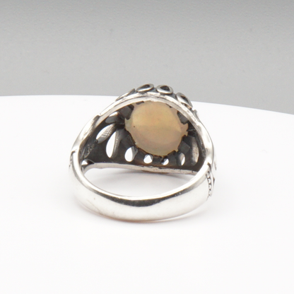 925 Silber Herrenring Welo-Opal / Edelopal - Handarbeit - Massiv