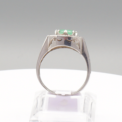925 Silberring mit echtem grünem Beryll