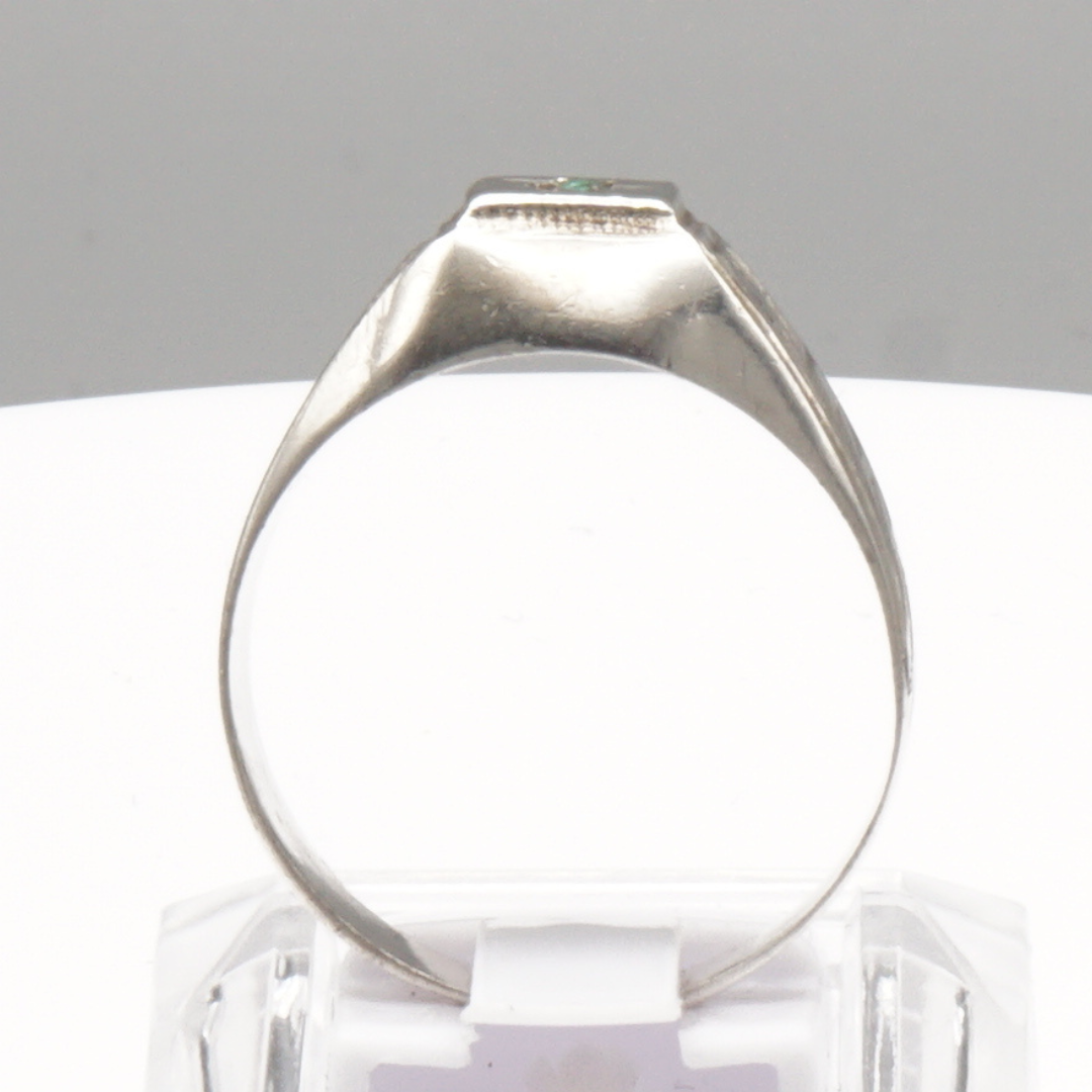 925 Silber Herrenring mit Smaragd