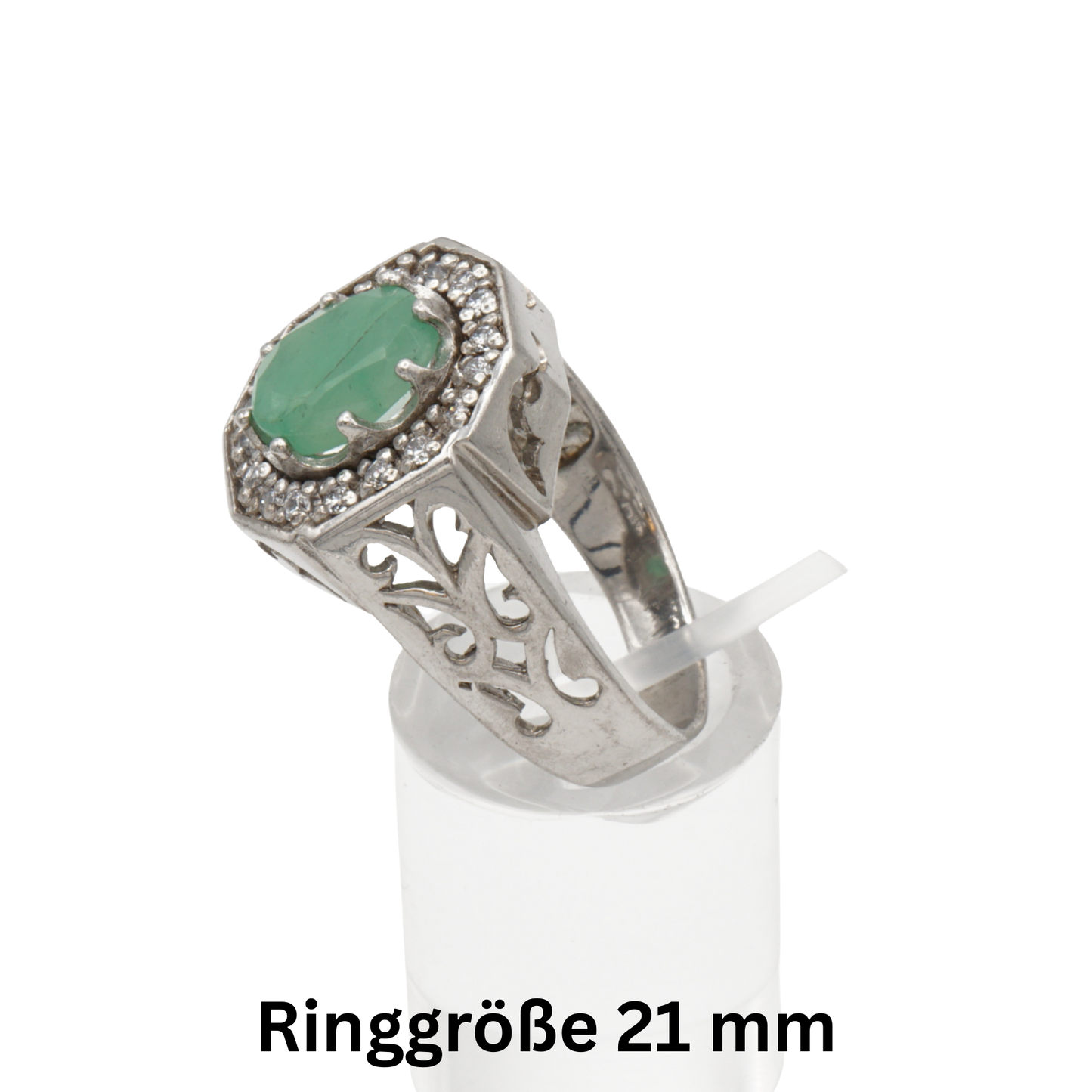 925 Silberring mit echtem Aventurin und Zirkonia