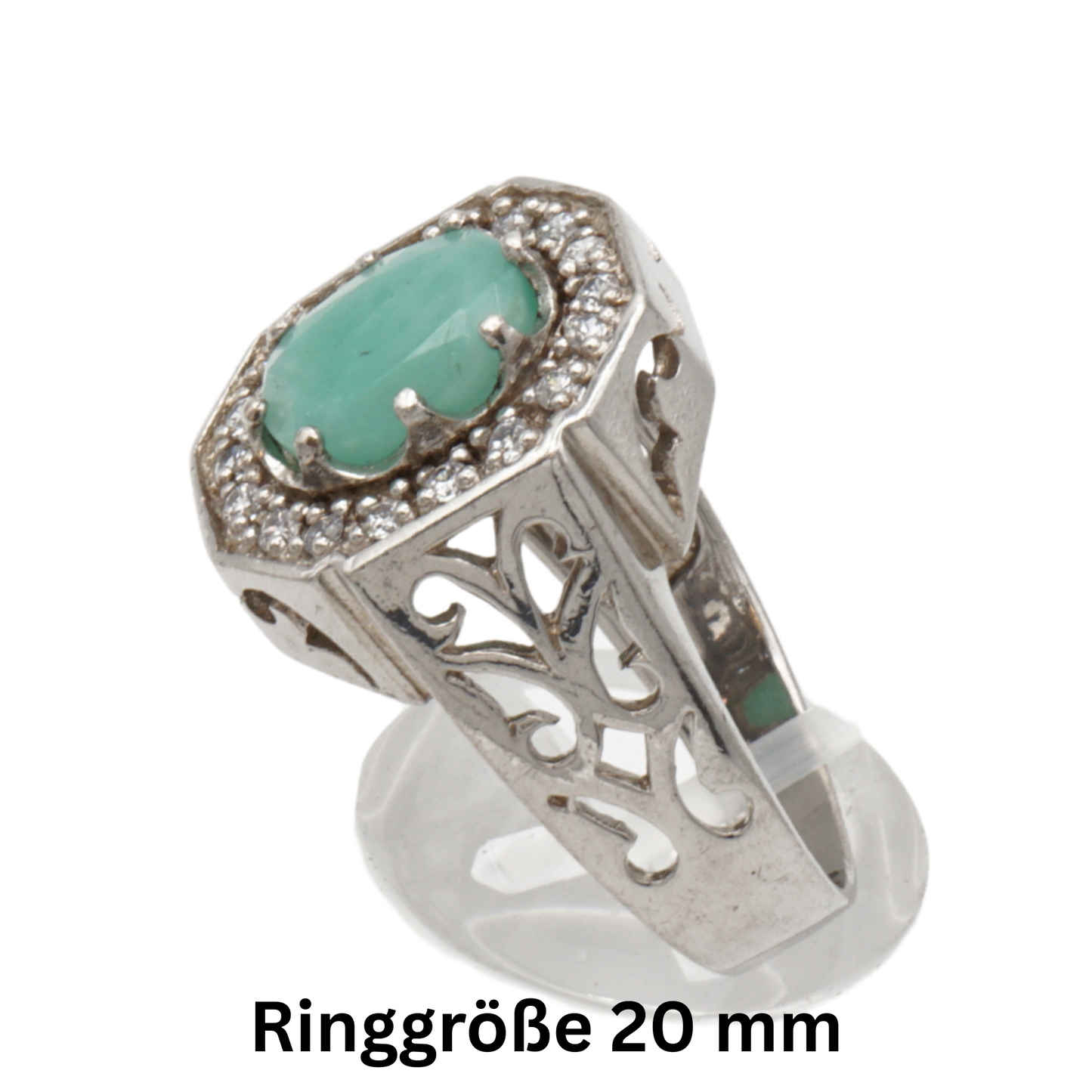 925 Silberring mit echtem Aventurin und Zirkonia