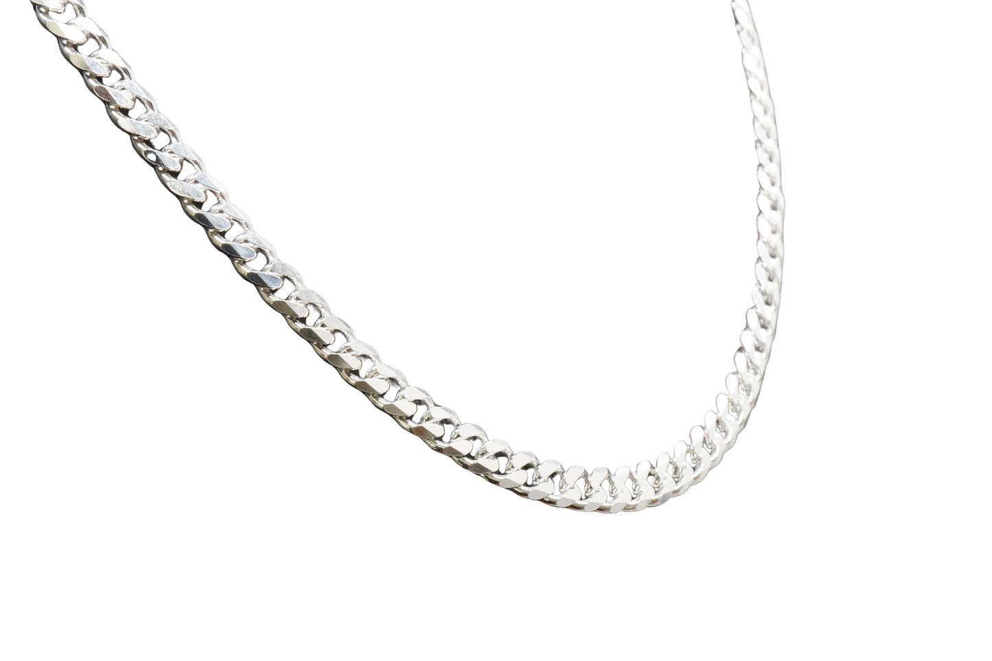 Panzerkette 925/- Silber, facettiert, poliert, 5,5mm Breite 55 cm Länge