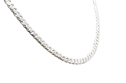 Panzerkette 925/- Silber, facettiert, poliert, 5,5mm Breite 55 cm Länge