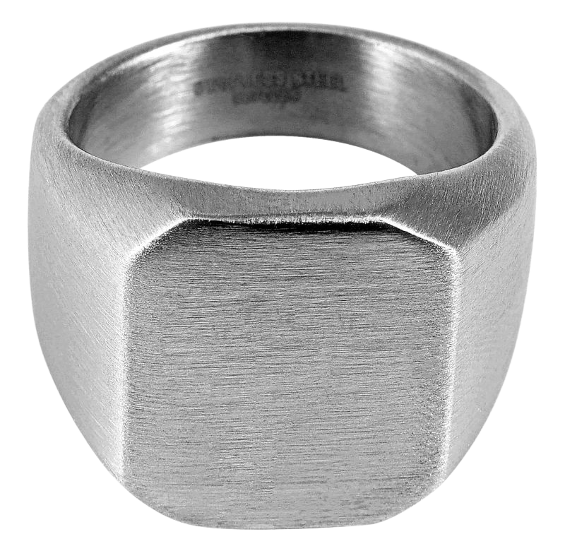 Siegelring Edelstahl, silberfarbig - "Miso"