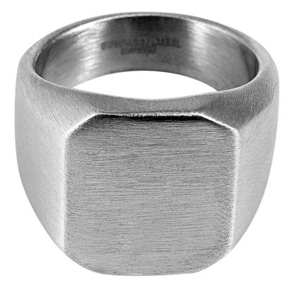 Siegelring Edelstahl, silberfarbig - "Miso"