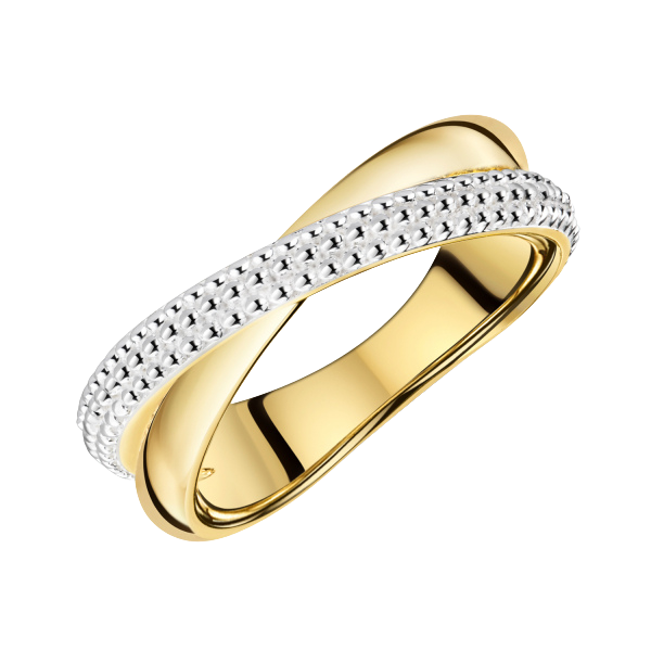 Damenring "Circle" Silber 925/000 Bicolor